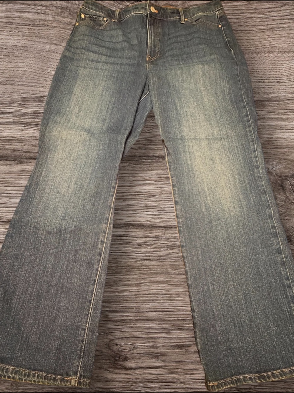 Talbots Barely Boot Jeans Curvy 18 Savannah Wash Blue Stretch Bootcut Denim